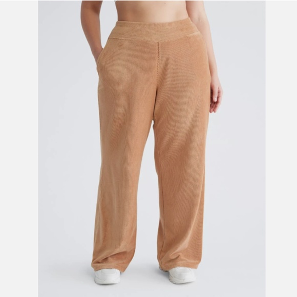 Calvin Klein Plus Size Performance Wide Leg Pant Rib Knit High Waist Stretch 2X - Picture 2 of 4